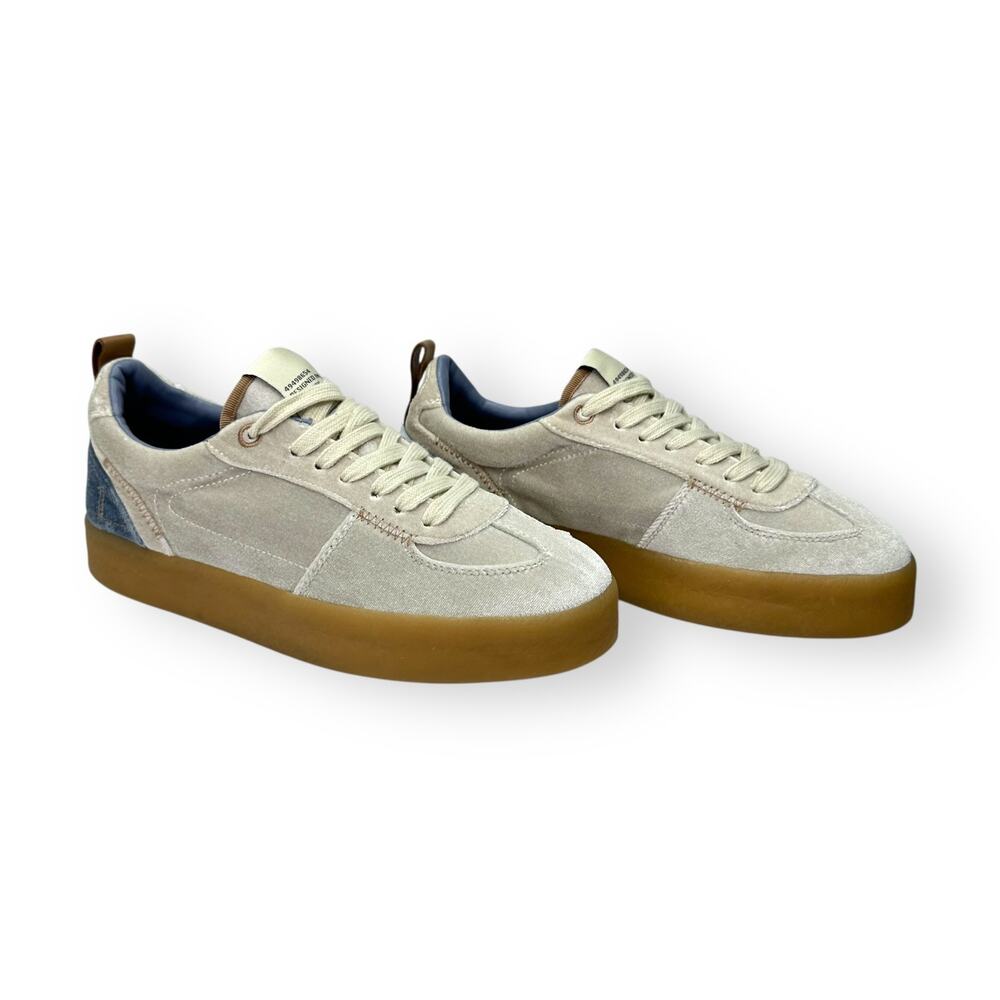Steve Madden Women's Tucker Platform Sneaker Size 8.5 White Blue Velvet Velour - Picture 8 of 11